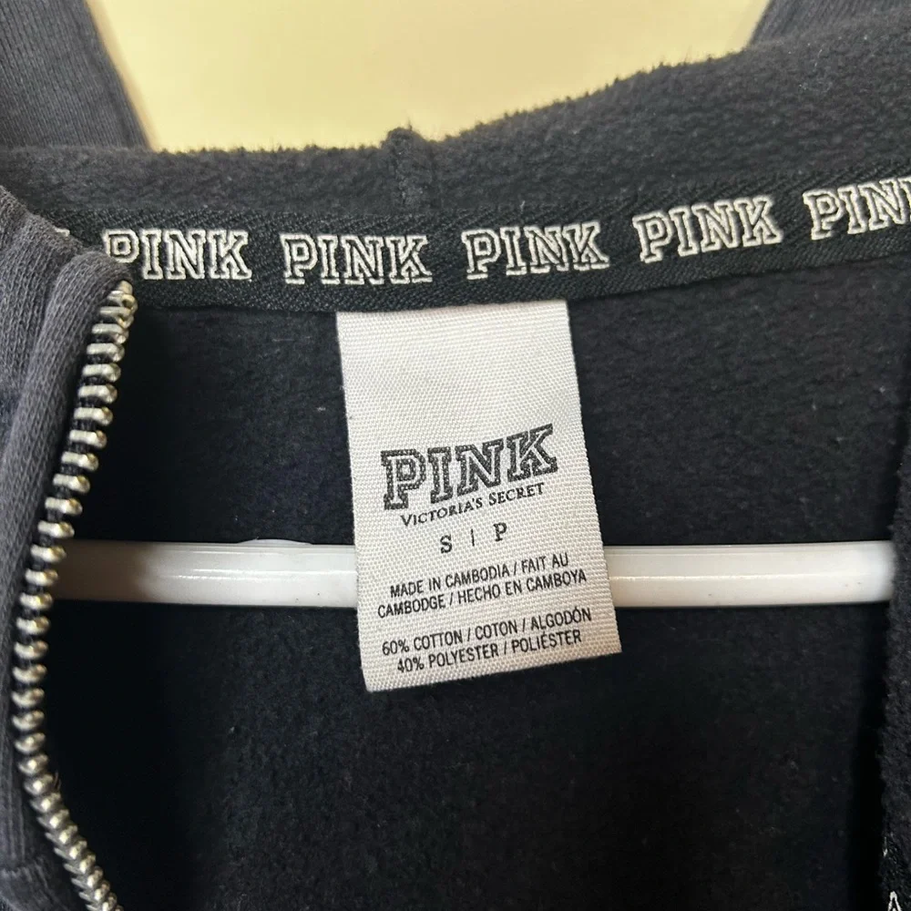 Victoria's Secret Black Hoodie with White Logo - Picture 2 of 3
